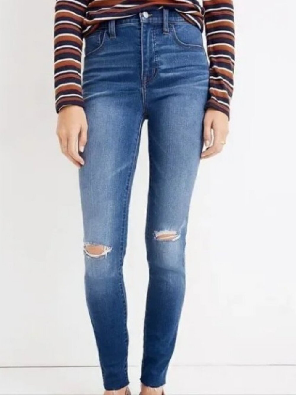 2/$30 Madewell 10" Roadtripper Med.Wash Distressed Raw Hem Jean Sz.26 #2339